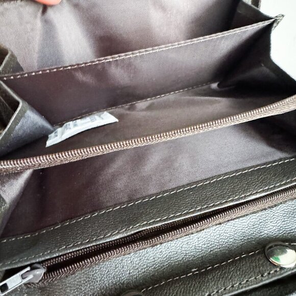 Vintage Leather Hand Tooled Leaf Acorn Print Wallet on A strap Crossbody - Picture 10 of 10